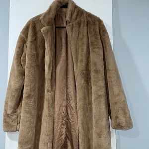 Long tan/light brown fur coat